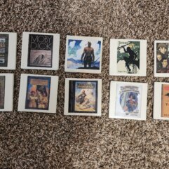 Set of 10 - Coasters with Various Book Covers