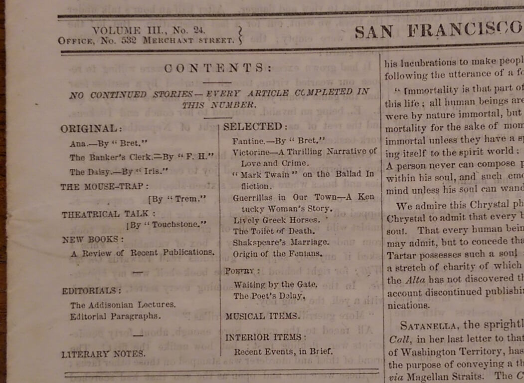 "Mark Twain" on the Ballad Infliction in The Californian, November 4, 1865 - Image 2