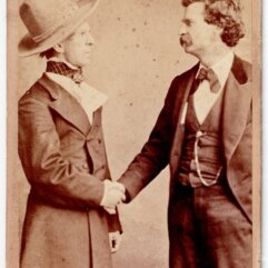 CDV John T. Raymond and Mark Twain