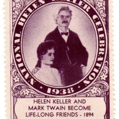 Helen Keller and Mark Twain Stamp 1938