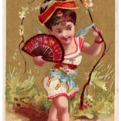 Victorian Trade Card of San Francisco Bookseller Advertising Mark Twain's Patent Scrap Book 1