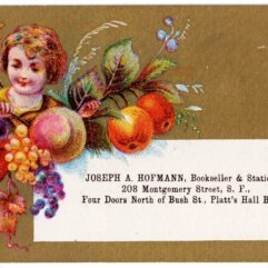 Victorian Trade Card of San Francisco Bookseller Advertising Mark Twain's Patent Scrap Book 3