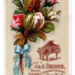 Trade Card Advertising Fischer Pianos with Mark Twain Endorsement Quote 1